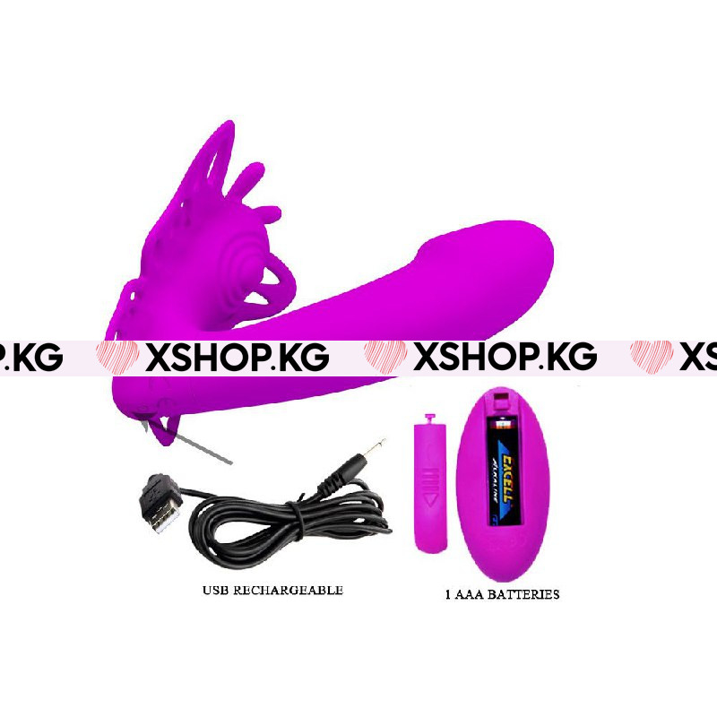 Вибростимулятор в виде бабочки с фаллосом "Pretty love Katherine"