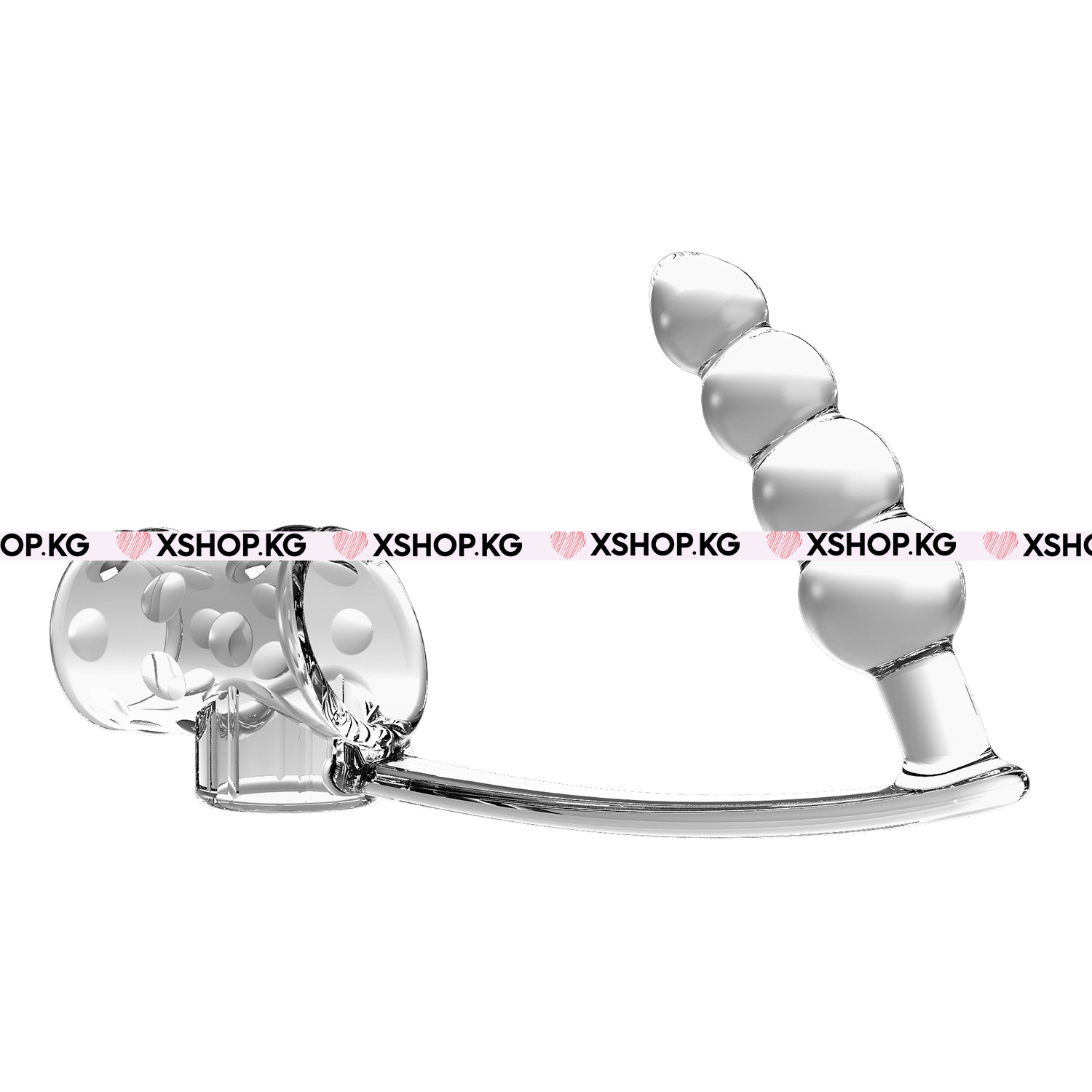 Стимулирующая Насадка на член с кольцом для мошонки, с открытой головкой и с рифленным анальным стимулятором "Pretty Love Rilley"