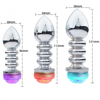 Светящаяся анальная рельефная пробка "Yeain DK-JSGS01"