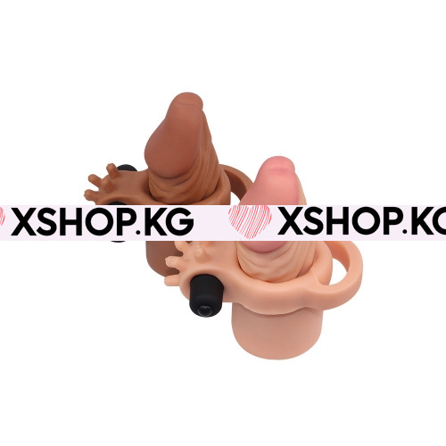 Реалистичная Насадка на член со стимуляцией клитора "PLEASURE X-TENDER" 