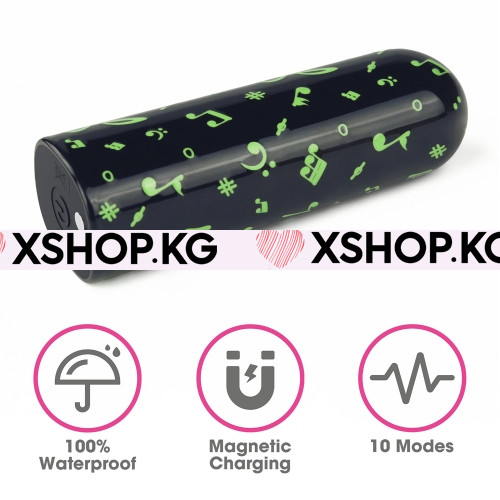 Перезаряжаемый светящийся в темноте мини-вибратор "Music massager"