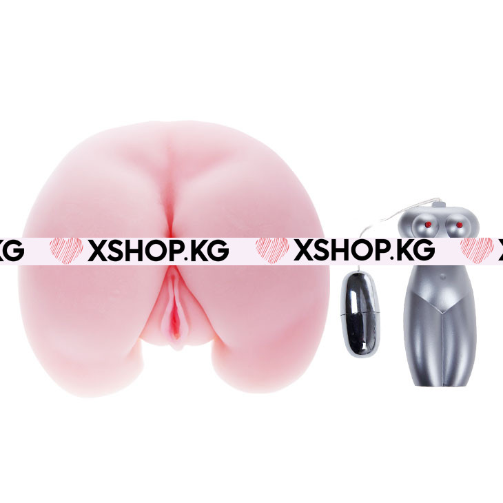Реалистичная вагина+анус с вибрацией "Киска" 