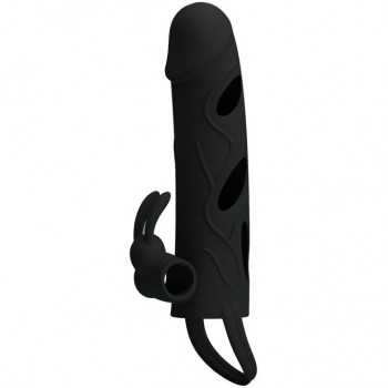 Насадка на член с кольцом для мошонки и вибрацией "Pretty Love"