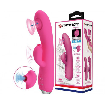 Перезаряжаемый Вибратор с пульсирующей головкой, со специальной насадкой и стимуляцией клитора "Pretty Love Regina"