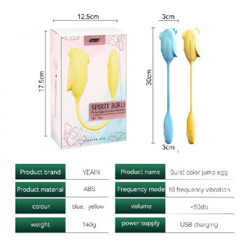 Нагревающийся вибростимулятор 2 в 1 с вакуумной стимуляцией клитора "Spirit Bird"