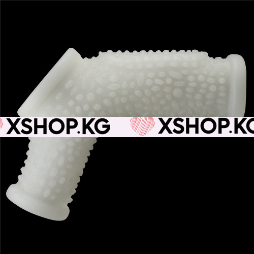 Насадка на член и на мошонку с вибрацией и открытой головкой "Knight Drip"