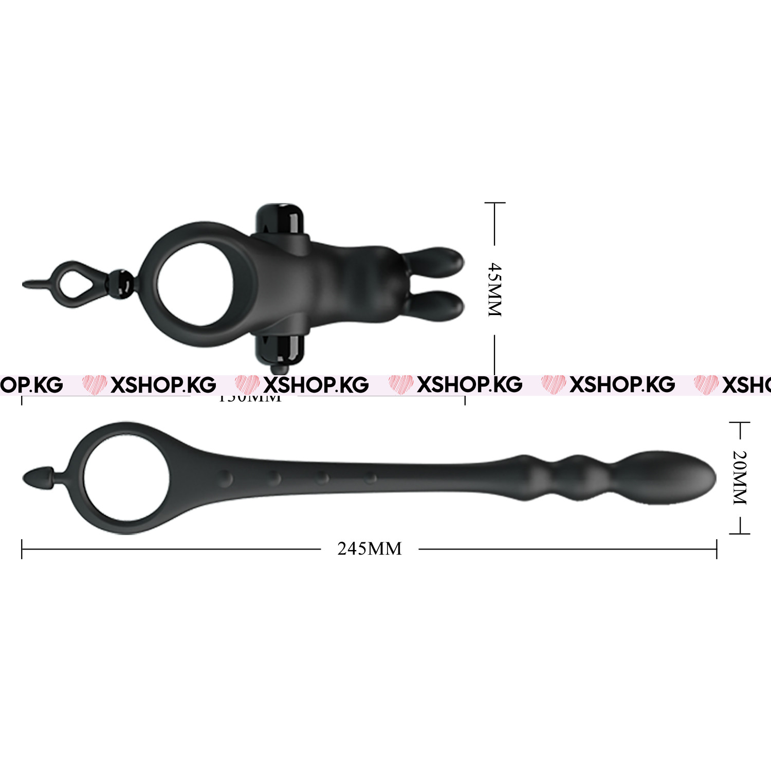 Эрекционное виброкольцо на член и рифленный анальный стимулятор "Pretty Love Penis sleeve 5"