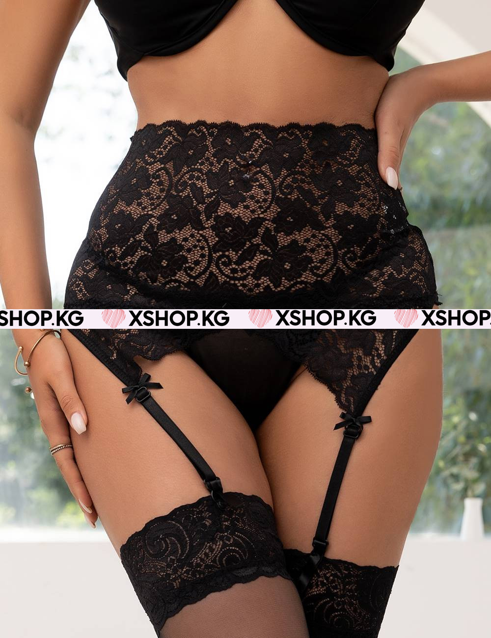 Кружевной пояс для чулков P5159