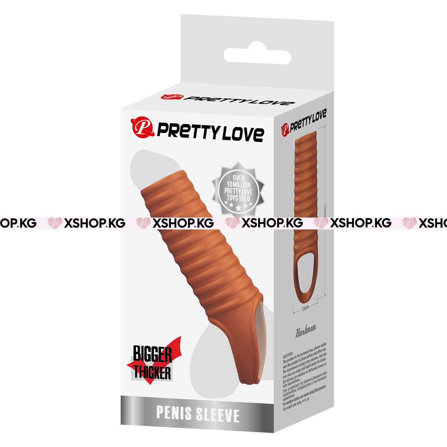 Стимулирующая Насадка на член с кольцом для мошонки и с открытой головкой "Pretty Love Hartman"